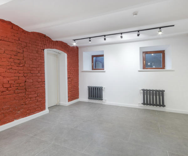 Converted basement room with waterproof tanking system